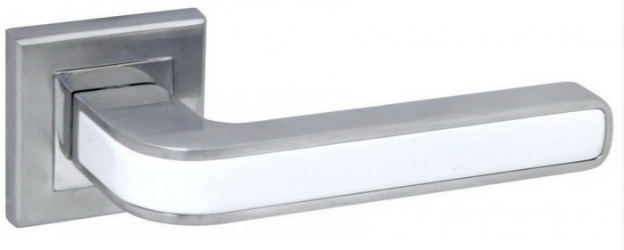 Ручка дверная PIEZA Q360 WHITE / CHROME (Хром/Белый) ADDEN BAU
