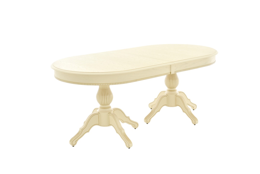 Обеденный стол «Рафаэль-2 Овал» (Исп. 1, патина, 2 вставки) от фабрики AURORA HOME