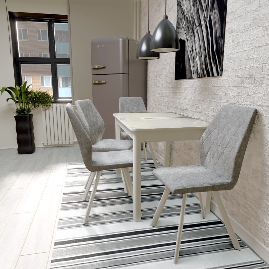 Обеденный стол «Гамбург» (Стекло, исп. 1, опоры метал.) от фабрики AURORA HOME