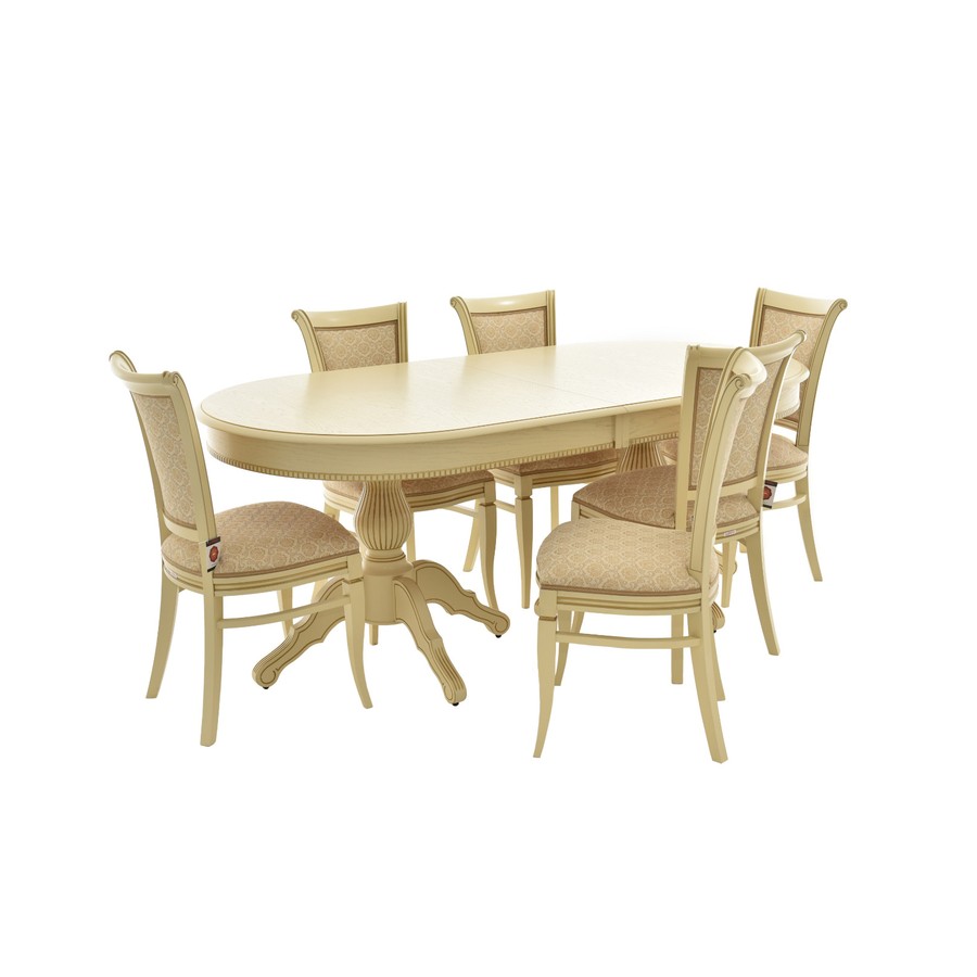 Обеденный стол «Рафаэль-2 Овал» (Исп. 1, патина, 2 вставки) от фабрики AURORA HOME