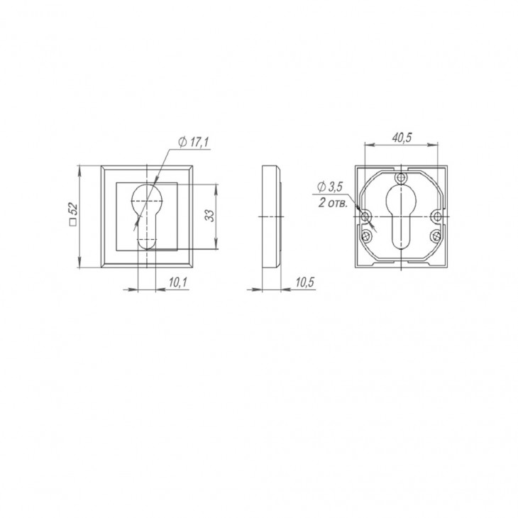 Накладка под Punto (Пунто) цилиндр ET QL BL-24 черный