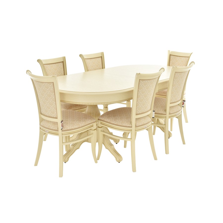 Обеденный стол «Рафаэль-2 Овал» (Исп. 1, патина, 2 вставки) от фабрики AURORA HOME