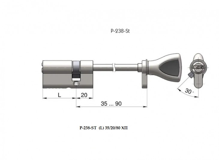 ЦИЛИНДР P-238-ST 35/20/80 ХП