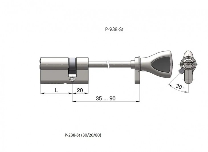 ЦИЛИНДР P-238-ST 30/20/80 ХП 