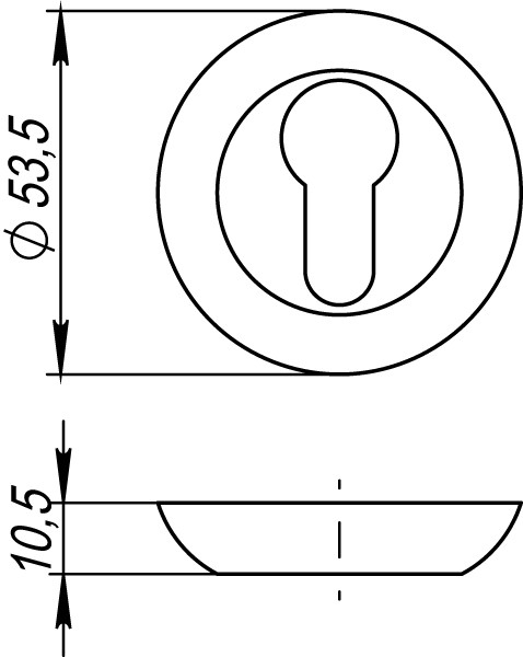 Накладка под Punto (Пунто) цилиндр ET TL WH-19 белый