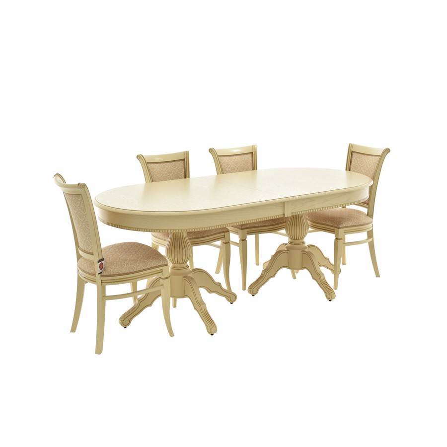 Обеденный стол «Рафаэль-2 Овал» (Исп. 1, патина, 2 вставки) от фабрики AURORA HOME