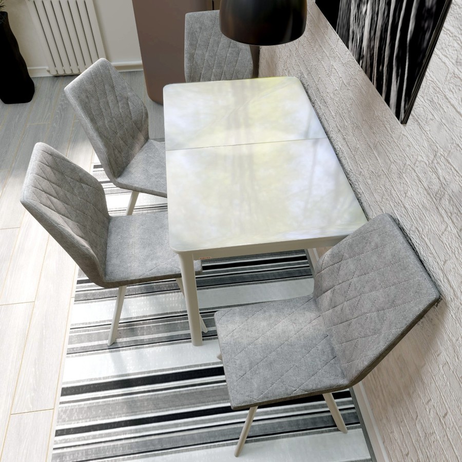 Обеденный стол «Гамбург» (Стекло, исп. 1, опоры метал.) от фабрики AURORA HOME