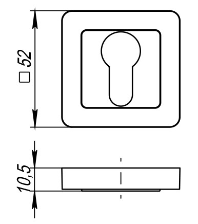 Накладка под Punto (Пунто) цилиндр ET QR GR/CP-23 графит/хром