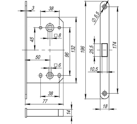 Защелка магнитная сантехническая MORELLI M1895 ВL, цвет - черный