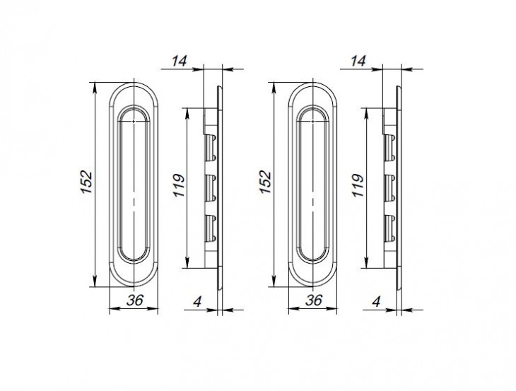 Ручка для раздвижных дверей Soft LINE SL-010