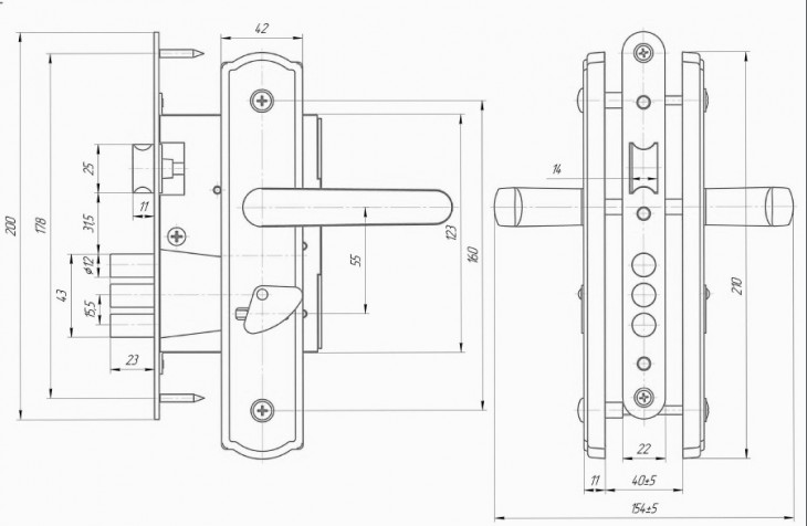 Замок врезной сувальдный Avers ЗВ9-4-1-4 (бронза)