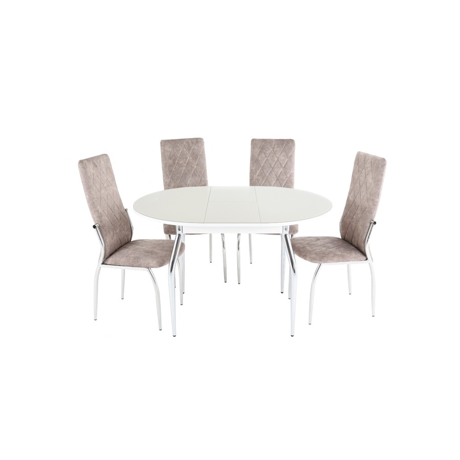 Обеденный стол «Ривьера Круг» (Стекло, опоры дерев.) от фабрики AURORA HOME