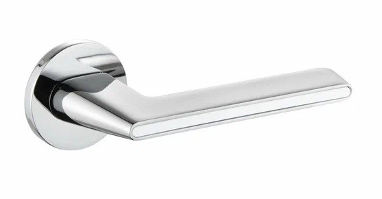 Ручка дверная RIVER S-486 CHROM\WHITE (хром/белая вставка) ADDEN BAU