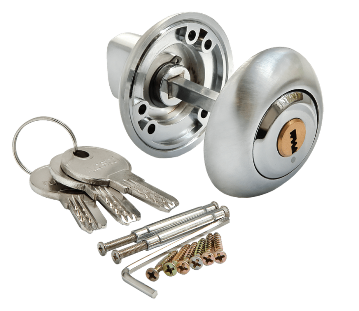 Завертка сантехническая с ключом MH-CYL SN/CP Цвет - Белый никель/полированный хром