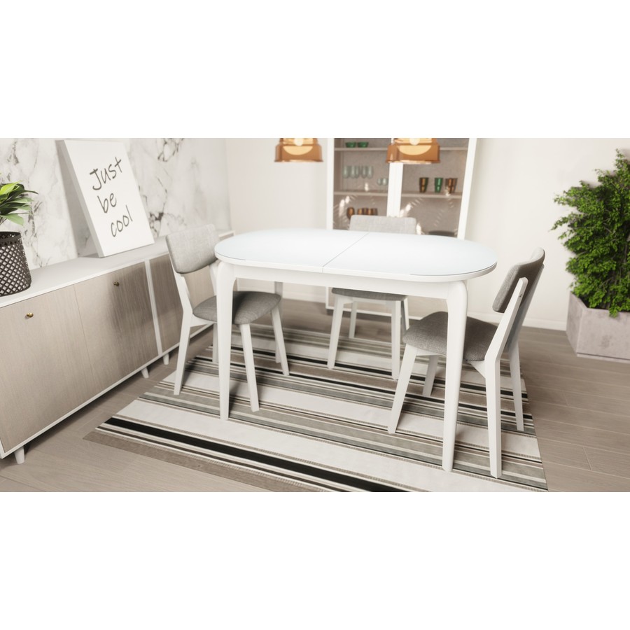 Обеденный стол «Ривьера» (Стекло, исп. 1, опоры хром) от фабрики AURORA HOME