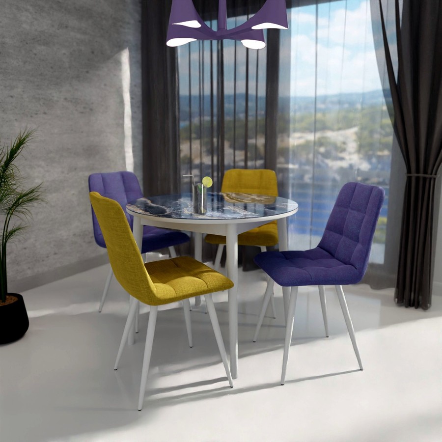 Обеденный стол «Ривьера Круг» (Стекло, опоры дерев.) от фабрики AURORA HOME