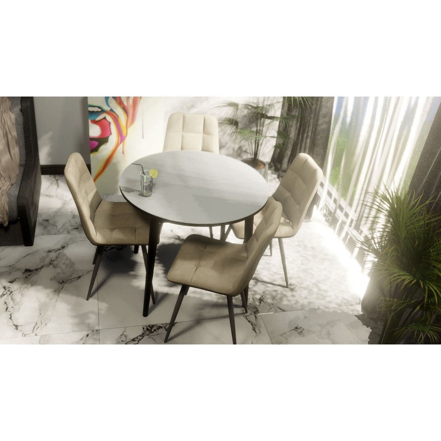 Обеденный стол «Ривьера Круг» (Стекло, опоры дерев.) от фабрики AURORA HOME