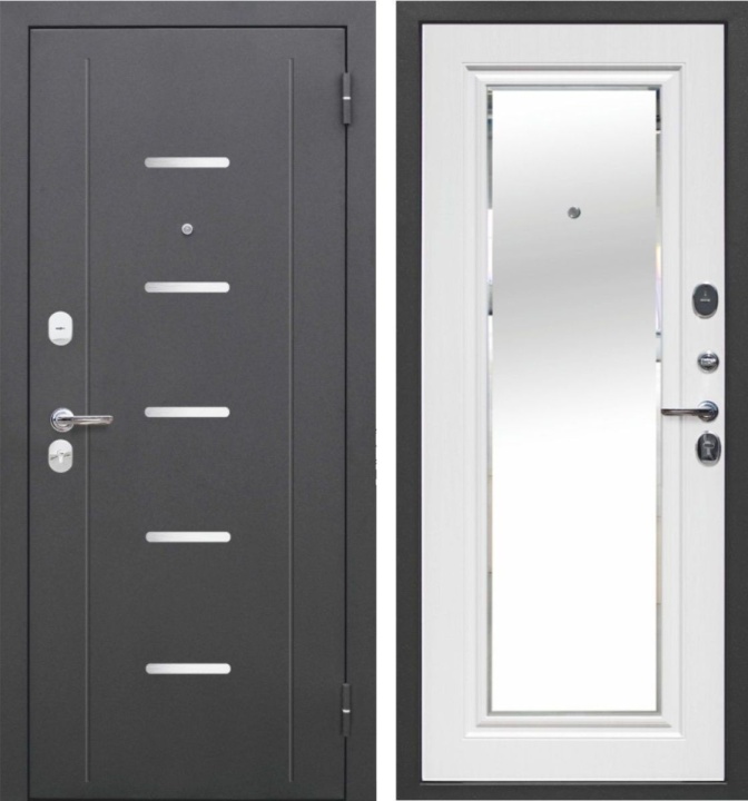 ДМ Гарда 7,5см Серебро/Зеркало Фацет Белый ясень