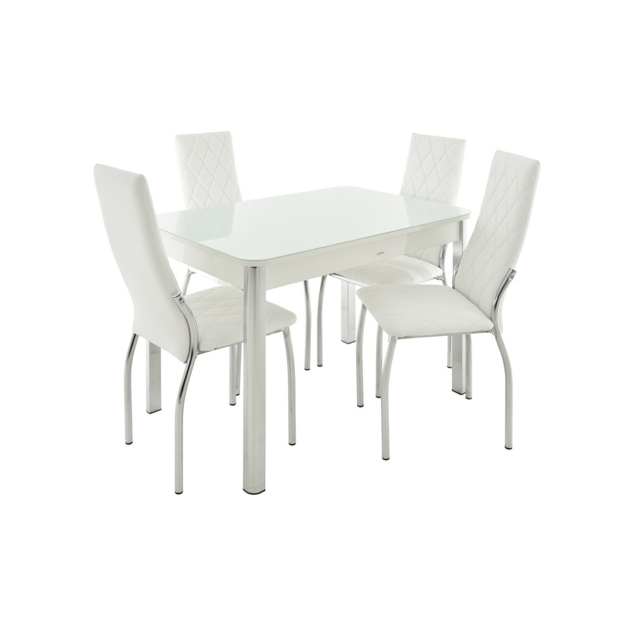 Обеденный стол «Мюнхен» (Стекло, исп. 1, опоры хром) от фабрики AURORA HOME