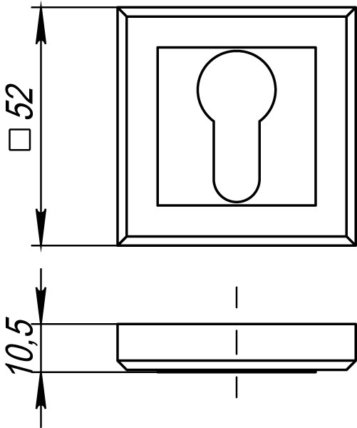 Накладка под Punto (Пунто) цилиндр ET QL GR/CP-23 графит/хром