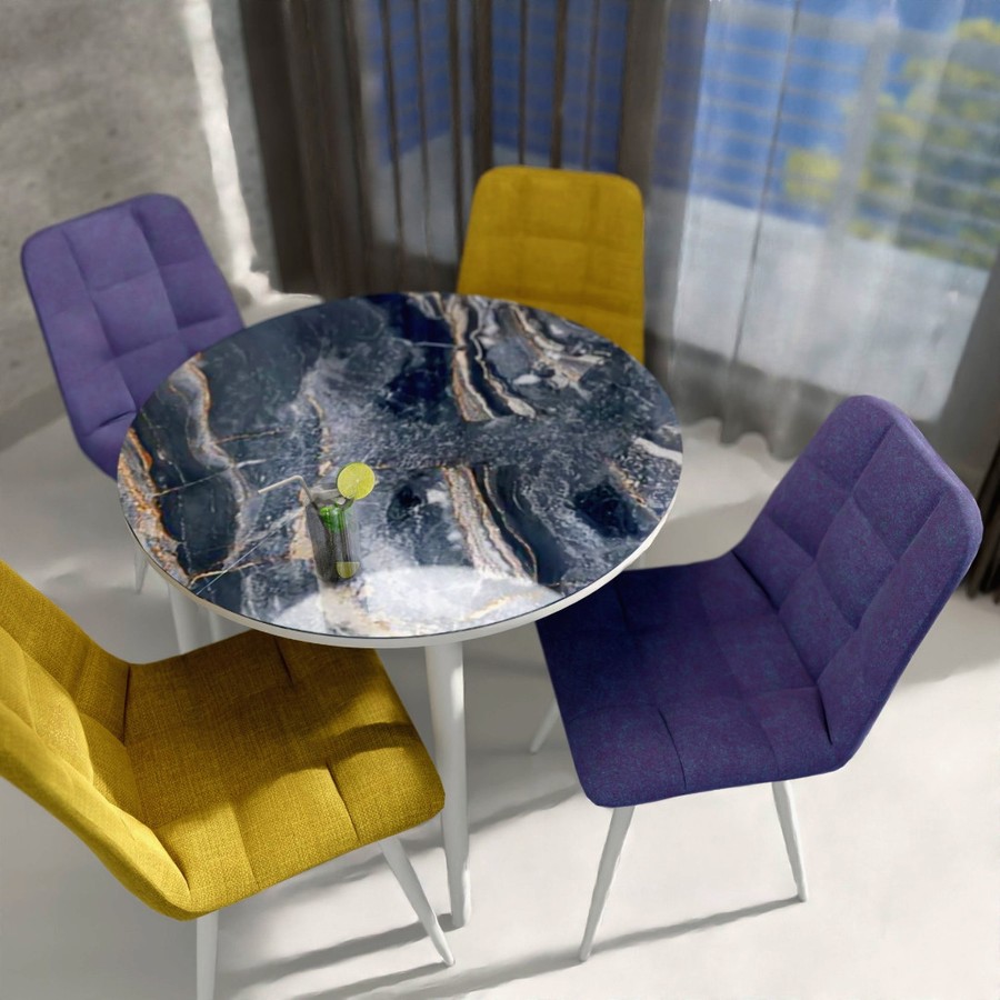 Обеденный стол «Ривьера Круг» (Стекло, опоры дерев.) от фабрики AURORA HOME