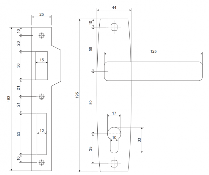 Замок врезной Apecs 1330/60-CR